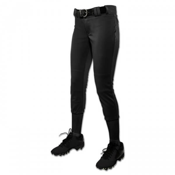 CHAMPRO WOMENS LOW-RISE PANT - Black baseball softball pants