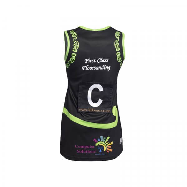 Te Koru Netball Back Custom Netball Uniforms